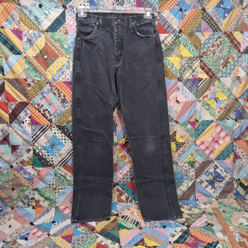 90s Wrangler 13MWZ Black Denim Jeans Size 30x34 Cowboy Cut Original Fit
